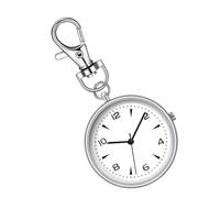 Montre De Poche - Montre À Clip Avec Porte-clés Rond | Horloge Silencieuse Portable Unisexe | Montres Analogique Pour La Maison, Le Travail, L'école, Les Femmes, Les Voyages En Plein Air, Sac À Dos