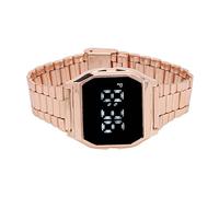 Montre de Sport Rectangulaire LED, Multifonctionnelle, élégante, Veilleuse Numérique, pour Usage Quotidien, pour étudiant Tetragonum (Or Rose)