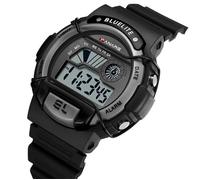 Montre enfant garçon numérique LED sports lumineux réveil sangle en plastiqu étanche mode noir