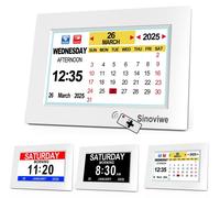 Montre numérique de 20,3 cm (8 pouces) avec calendrier, de couleur blanche – idéale pour les seniors et les enfants