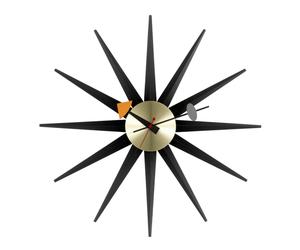 Montre Sunburst Clock Noir/ Laiton