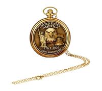 Montres à gousset pour hommes Bijou mécanique avec drapeau américain