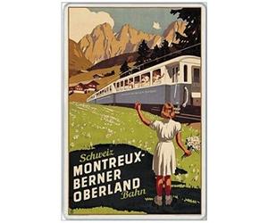 MONTREUX - Aimant de réfrigérateur géant - Lac de Genève Jazz Festival Vaude Suisse en métal 20,3 x 30,5 cm