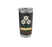 Montreux Suisse Narcisse Fleur Art Nouveau Gobelet isotherme en acier inoxydable double paroi