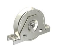 Monture à support intérieur pour portail coulissant - Galet Ø140 mm à gorge en V 21 mm - 550 kg
