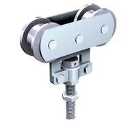 Monture fixation sur chant MANTION - 2 galets Delrin - Vis d'accrochage M10 - Capacité/porte: 40 kg - 235D