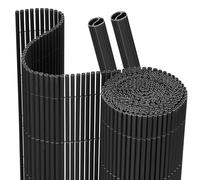 Monucep Brise-vue en PVC pour balcon, 80 x 400 cm, gris, tube rond avec bandes de renfort, brise-vue pour balcon, clôture de jardin, terrasse et balustrade