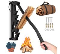 Monucep Fendeur de bûches manuel, support mural, fendeur de bois de chauffage portable pour bois tendre, fendeur de bûches manuel avec sac de bois de chauffage, fendeur de bois pour intérieur et