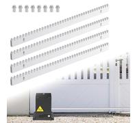 Monucep Lot de 8 crémaillères pour portail coulissant - Longueur : 50 cm - Longueur : 4 m - En acier galvanisé - Argenté