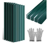 Monucep Tôles profilées trapézoïdales 36x, plaques de toiture 115 x 45 cm, environ 18,6 m², 0,25 mm tôle d'acier galvanisée pour carport, abri de jardin, remise, gants de protection inclus, vert