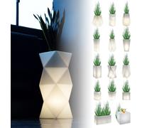 Monumo®️ Pot de fleurs lumineux Grand 29 x 29 x 78 cm adapté à la maison, bureau, jardin, patio, restaurant, balcon, terrasse, lampe d'intérieur confortable ASTI