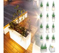 Monumo®️ Pot de fleurs lumineux Grand 38 cm x 75 x 35 | convient pour maison, bureau, jardin, patio, restaurant, terrasse, lampe d'intérieur confortable LUNGO