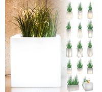 Monumo®️ Pot de fleurs lumineux Grand 50 x 50 cm | convient pour maison, bureau, jardin, patio, restaurant, balcon et terrasse, lampe d'intérieur confortable PIXEL