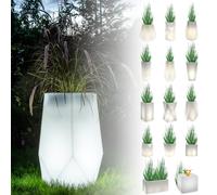 Monumo®️ Pot de fleurs lumineux Grand 50 x 50 cm | convient pour maison, bureau, jardin, patio, restaurant, balcon et terrasse, lampe d'intérieur confortable BARI