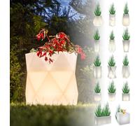 Monumo®️ Pot de fleurs lumineux Grand 54 cm x ⌀46 cm convient pour maison, bureau, jardin, patio, restaurant, balcon, terrasse, lampe intérieure confortable MODENA