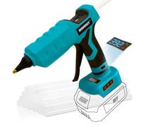 MONVICT Pistolet à colle sans fil pour batterie Makita 18 V, 100 W, température réglable, puissance électrique, pistolet à colle chaude robuste avec 10 bâtons de colle (outils uniquement)