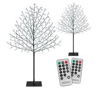 MONZANA® 2x Arbre lumineux 200 LED 180 cm minuterie 8 modes de lumière résistant aux intempéries décoration Noël cerisier