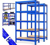 Monzana® 2X Étagères Charge Lourde Bleu 5 Niveaux 180x90x40cm Étagère métallique Max 875kg Rangement Garage Atelier