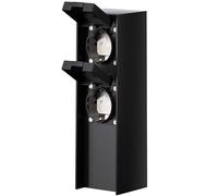 MONZANA® 2X Prise de Jardin IP 44 Piquet Prise extérieure étanche Colonne d'énergie multiprise Inoxydable Prise de Courant borne électrique Noir