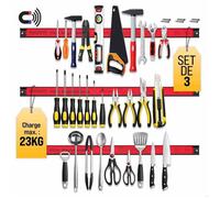 DEUBA® 3x Barre magnétique pour outils 45 cm aimant puissant rangement outils barre aimantée murale charge max. 23 kg