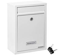 MONZANA® Boîte aux lettres murale Blanche Boîte postale Boîte aux lettres acier incl. 2 clés plaque nominative verrouillable
