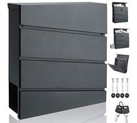 Monzana Boîte aux Lettres Murale XXL Acier zingué Anthracite Tube journaux courrier étiquette nom 2X clés Fente d'insertion