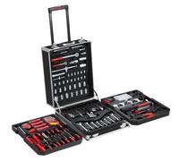 MONZANA® Caisse à outils sur roulettes 1050 pièces en Acier | Malette à outils Portable, Poignée télescopique, Valise de Bricolage avec Clés, Pinces, Tournevis, Embouts, Douilles, Joints