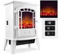 MONZANA | Cheminée électrique - Blanc - 2000W - avec chauffage et effet feu de cheminée | Chaleureux, ambiance TU