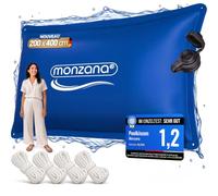 Monzana Coussin de Piscine hivernage XXXL résistant au Chlore 200x400cm | corde, double couture, 4 œillets, coussin gonflable, flottant, eau chlorée, neige, saletés, glace, protection piscine hiver