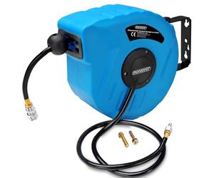 MONZANA Enrouleur automatique de tuyau à air comprimé 10+1m | pression 12 bar, raccord 1/4" dévidoir air comprimé, tuyau, outil pneumatique, support mural 180°, mobile, bricolage garage