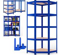MONZANA® Étagère charge lourde 180x70x40cm bleu Etagère d'angle 5 plateaux max. 875 kg Etagère de rangement en acier