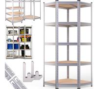 Étagère charge lourde acier et MDF 180x70x40cm 5 plateaux modulable max. 875 kg étagère d'angle garage atelier outils bricolage meuble de rangement