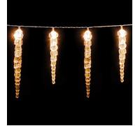 Monzana Guirlande lumineuse stalactites 40 LED Blanc chaud Télécommande Minuterie Illumination Extérieur décoration noël