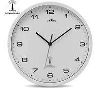 Monzana® Horloge Murale Radio pilotée à Quartz silencieuse Blanche Ø 31cm avec trotteuse Changement d'heure Automatique