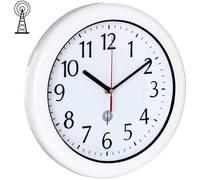 Monzana® Horloge Radio pilotée Murale Ø30 cm Blanche silencieuse à Quartz trotteuse précise Piscine Salle de Bain