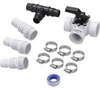 MONZANA® Kit de dérivation 12 pcs bypass piscine vanne 3 voies raccord Ø 32/38mm connecteur T pompe filtre à sable chauffage solaire pompe à chaleur