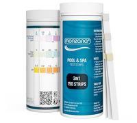 MONZANA® Lot de 150 Bandelettes de Test 3-en-1 pour Piscine et Spa Testeur d'Eau pH Chlore Libre et Alcalinité Contrôle Rapide de la Qualité de l'Eau