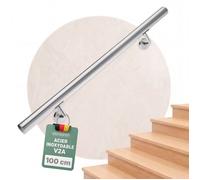 MONZANA® Main courante acier inoxydable V2A rampe d'escalier rambarde barre 100 cm support mural intérieur extérieur