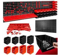 MONZANA® Panneaux muraux pour outils avec 68 supports et 28 boites de rangement empilables porte-outils bricolage atelier