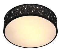 MONZANA® Plafonnier Ciel étoilé Rond Ø 30cm Abat-jour Tissu 40 Watt Séjour Chambre Plafonnier Tissu Lampe noir 1xE27 Lampe plafond ronde
