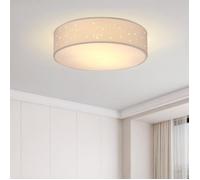 Monzana Plafonnier Ciel étoilé Rond Ø 30cm Abat-jour Tissu 40 Watt Séjour Chambre Plafonnier Tissu Lampe blanc 1xE27 Lampe plafond r
