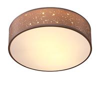 Monzana Plafonnier Ciel étoilé Rond Ø 30cm Abat-jour Tissu 40 Watt Séjour Chambre Plafonnier Tissu Lampe taupe 1xE27 Lampe plafond r