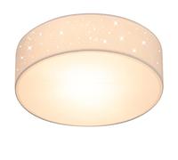 Monzana Plafonnier Ciel étoilé Rond Ø 30cm Abat-jour Tissu 40 Watt Séjour Chambre Plafonnier Tissu Lampe blanc 1xE27 Lampe plafond r