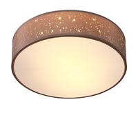 Monzana Plafonnier Ciel étoilé Rond Ø 30cm Abat-jour Tissu 40 Watt Séjour Chambre Plafonnier Tissu Lampe taupe 1xE27 Lampe plafond r