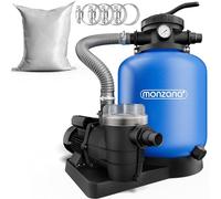 MONZANA® Système de filtre à sable 13.200L/H préfiltre piscine 58.000L 25kg verre filtrant 7 voies raccord 2en1 Ø32-38mm 600W eau