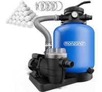 Pompe Filtre à Sable 11.000 l/h système Filtration Eau Piscine 550W IPX5 Boules filtrantes 1200g vanne 7 Voies Bassin