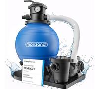MONZANA® Pompe filtre à sable 15,9 m³ auto-amorçante pour piscines jusqu’à 70 m³ certifié vanne 7 voies raccord 2en1 Ø32-38mm système de filtration à sable