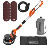 MONZANA® Ponceuse girafe avec aspirateur 750W max. 1750 tr/min 12x disques abrasifs 80 LED polisseuse meuleuse plafond mur manche télescopique