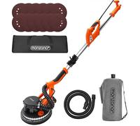 MONZANA® Ponceuse girafe avec aspirateur 750W max. 1750 tr/min 12x disques abrasifs 80 LED polisseuse meuleuse plafond mur manche télescopique