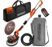 MONZANA® Ponceuse girafe avec aspirateur 750W max. 1750 tr/min 12x disques abrasifs 80 LED polisseuse meuleuse plafond mur manche télescopique
